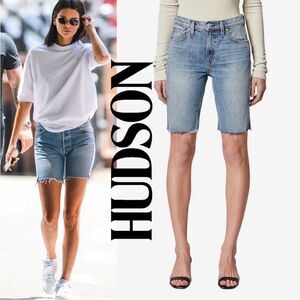 Hudson Jeans Blue High Waist Denim Shorts